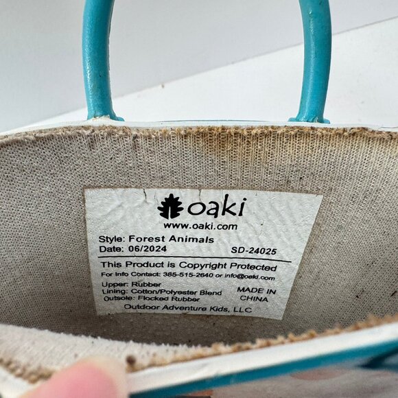 Oaki Toddler Rubber Rainboots Forest Animals Pattern sz 7 - Picture 7 of 9